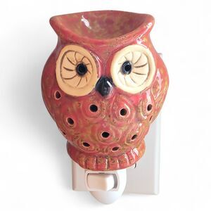 Owl Ceramic Drip Glaze Wax Warmer/Tea Light Candle Holder Nightlight VTG Boho